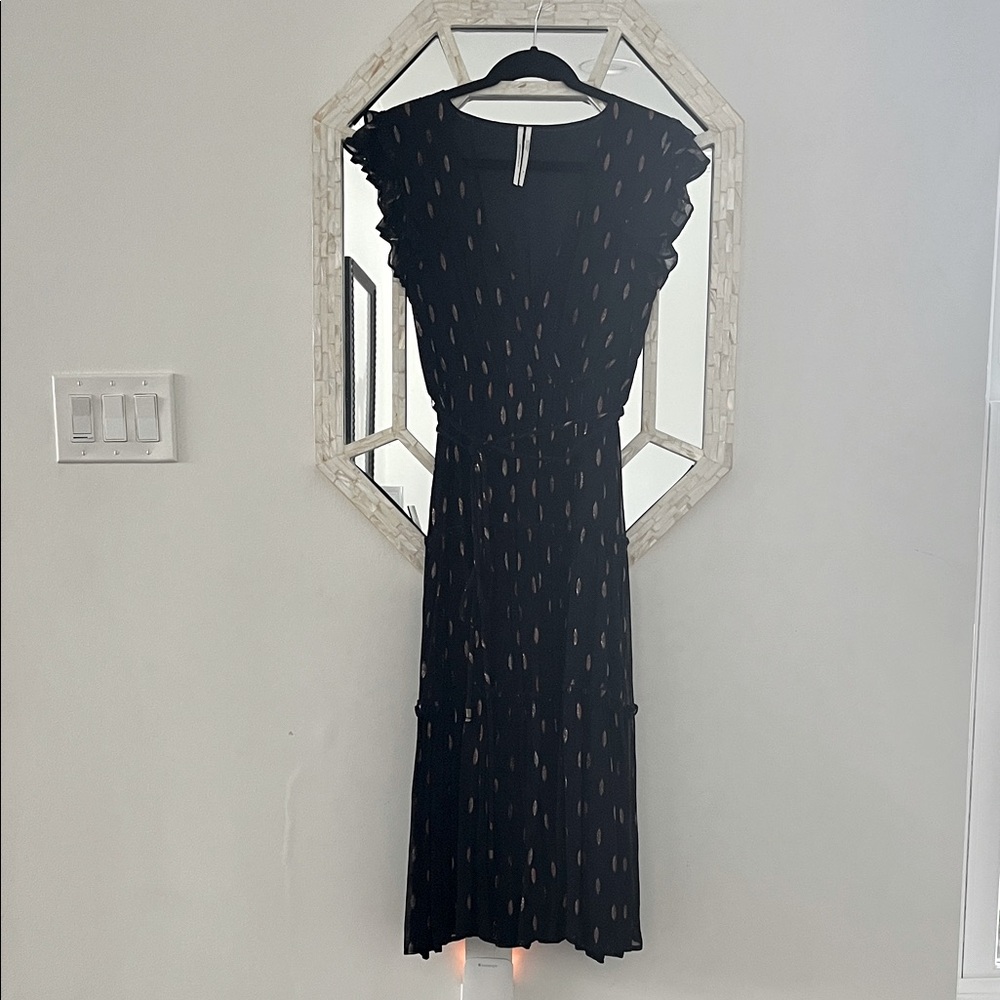 Anthropologie Navy & Metallic Dress size XS